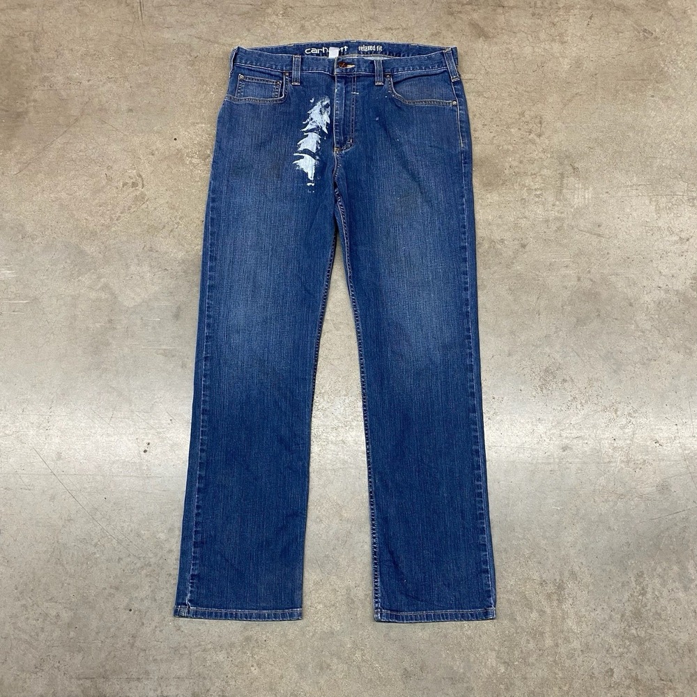 Carhartt Rugged Flex Jeans Relaxed‎ Fit Dark Wash Mens 36x32